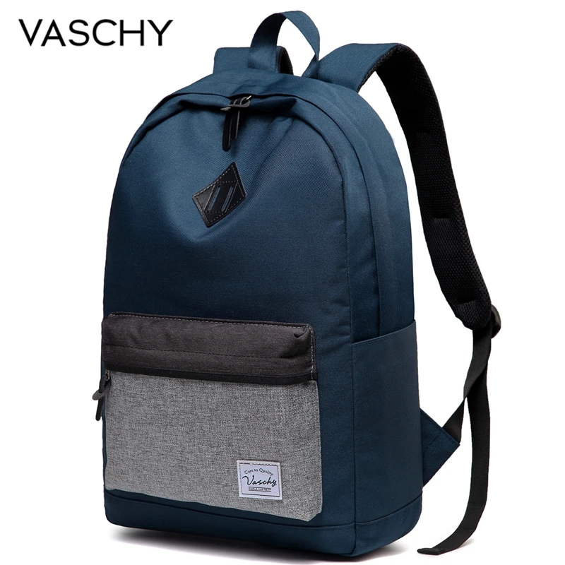 VASCHY Men Backpack Casual School Backpack for Men Women Water Resistant Durable Lightweight Daypack for Work Men Rucksack