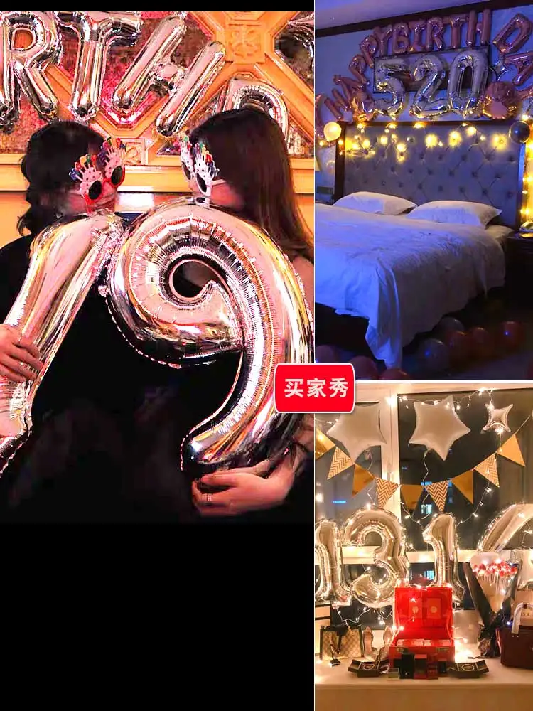 

8 16 32 40 inch rose gold number foil balloons wedding event christmas halloween festival birthday party B10-5