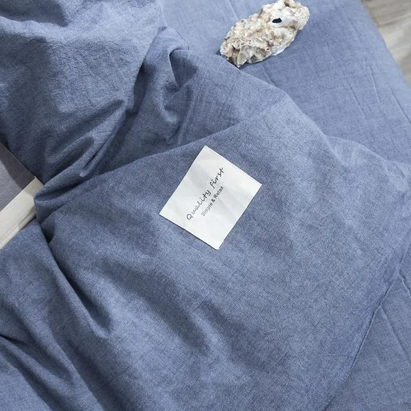 

Bedding Duvet CoverQueen King Twin 100%Washed Cotton Blue Set Soft Easy Care Simple Style Bedding Set Multicolor White Purple
