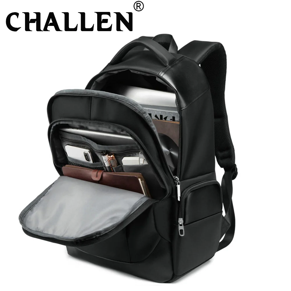 Мужской деловой вместительный рюкзак для ноутбука с USB многофункциональный из