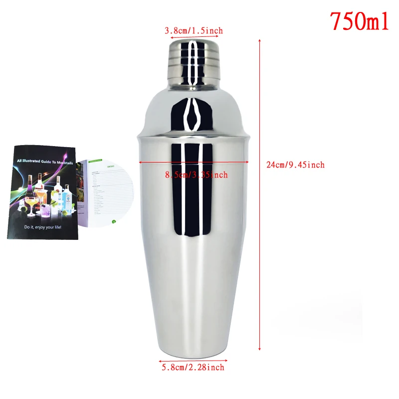 1Pcs 750ML Набор барных принадлежностей с стильная подставка стенд-идеальный дом барный набор и Мартини Набор для коктейлей с рецепты - Цвет: 1Pcs 750ML