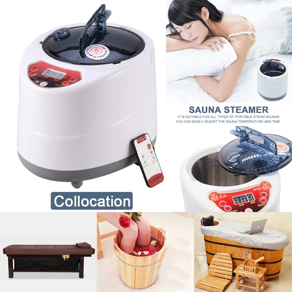 1000W 2L For Body Detox Portable Pot With Remote Control Stainless Steel Home Multifunction Sauna Steamer Spa Mist Moisturizing |