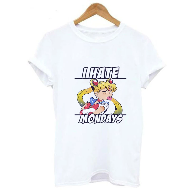 Harajuku Sailor Moon T Shirt New Fashion Pattern Streetwear Tops Loose Short Sleeve Women Tshirt Kawaii Print Couple Clothes