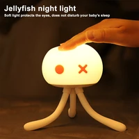 led night light with tripod dimmable baby bedside light cute jellyfish eye protection touch lamp for bedroom decor xmas gifts