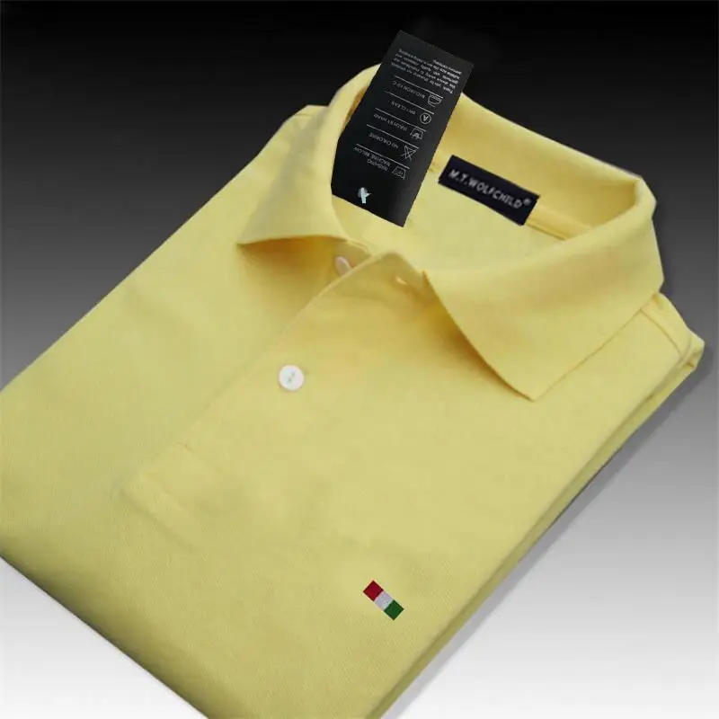 Рубашка поло мужская с коротким рукавом 100% хлопок Повседневная модная брендовая