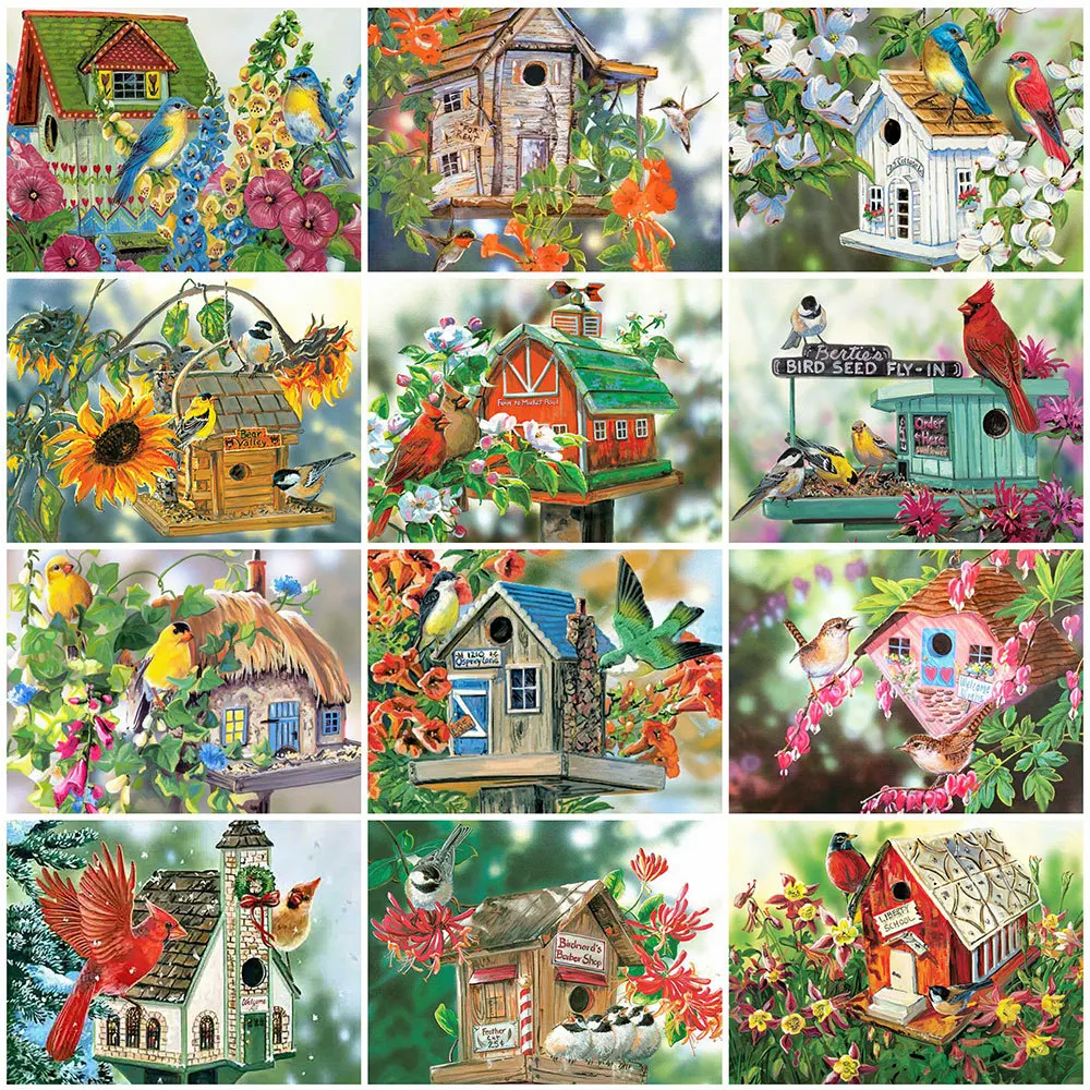 

3D Diamond Embroidery Bird Full Square 5D Diy Diamond Painting Animal Cross Stitch Diamond Mosaic Spring Scenery Home Decoration