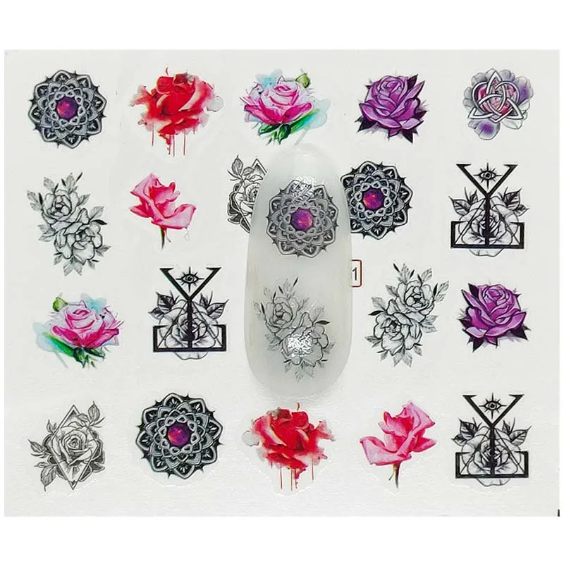 

B13 Nail Sticker Feathe DIY Manicure Slider Embossed Adhesive Nail Art Tips Decorations Decals