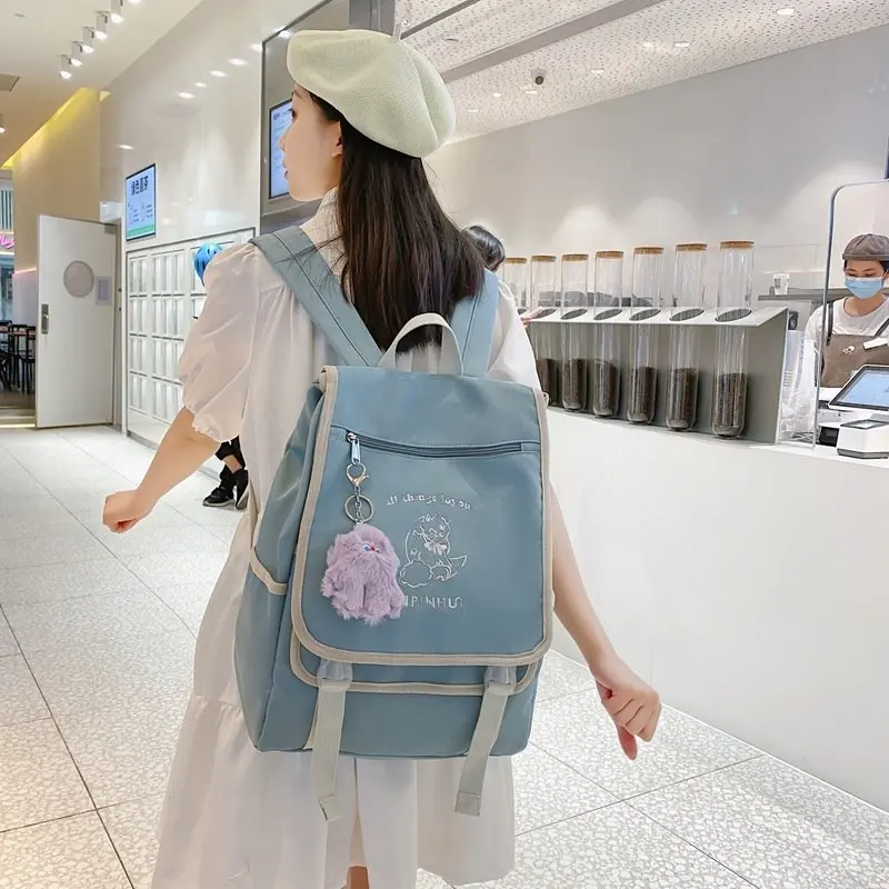 Новый школьный портфель для женщин с отделением Ins Sen, популярный цветной рюкзак для учеников Старшей школы и колледжа, рюкзак для отдыха в к...