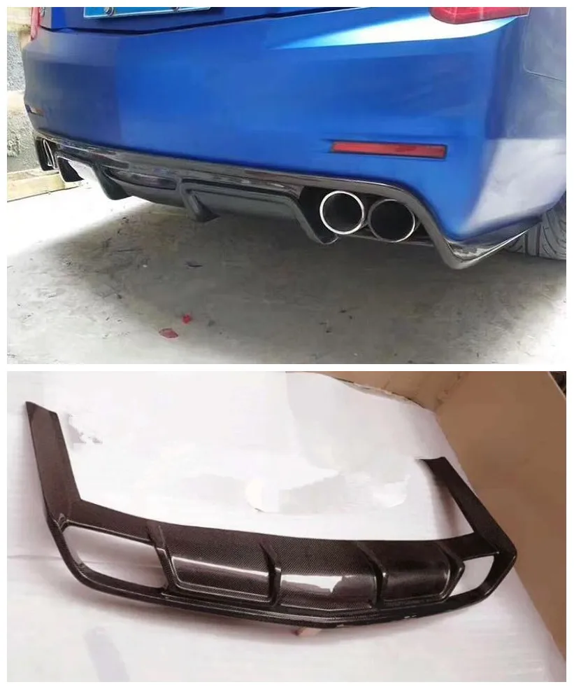

Carbon Fiber Car Rear Trunk Lip Bumper Diffuser Protector Cover Fits For Cadillac CTS 2014 2015 2016