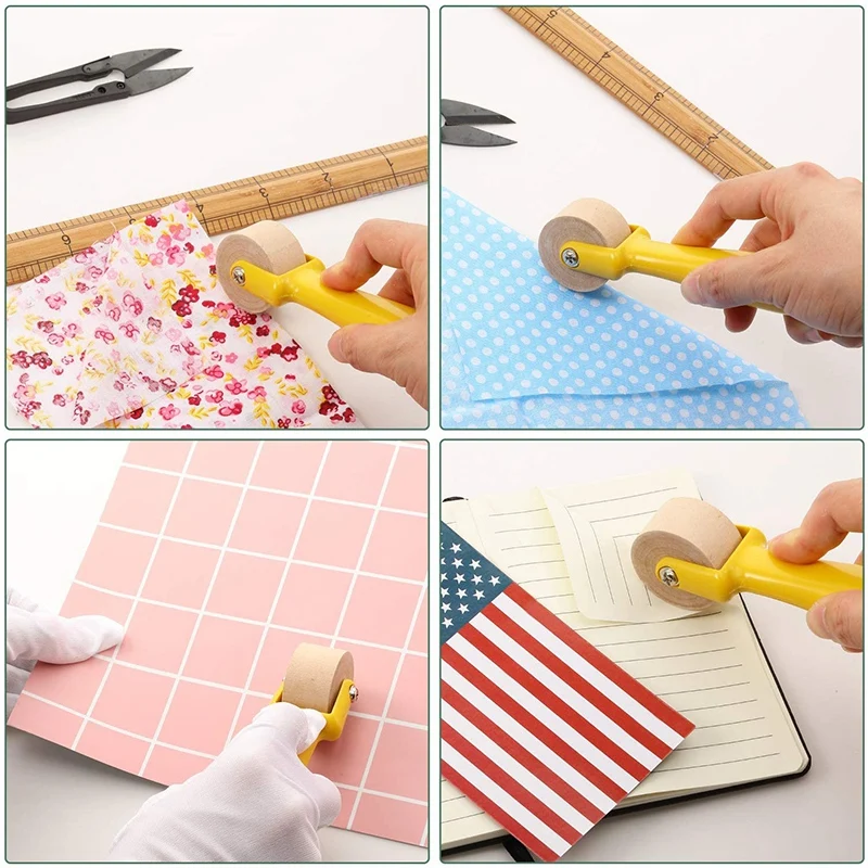 4 Pcs Wallpaper Seam Roller Wooden Plastic And Ergonomic Handle Edge Tool |