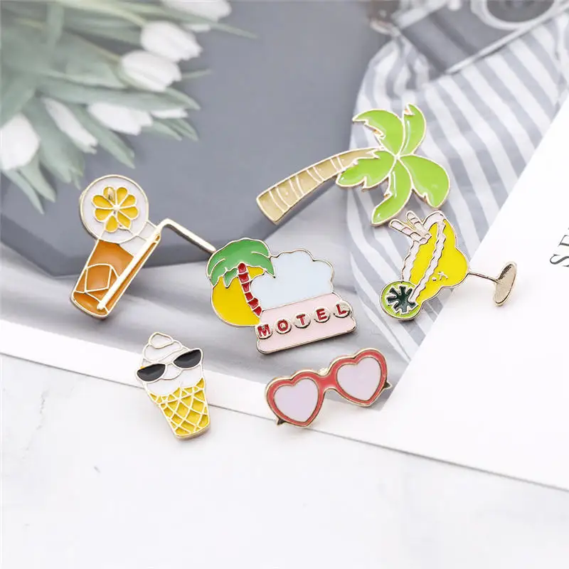 Женская брошь в форме кокосовой пальмы оранжевые стаканы для сока Подарочные