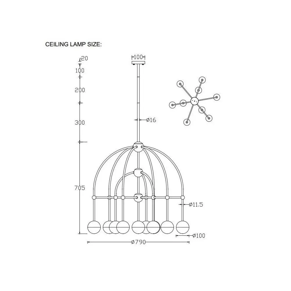 Подвесная люстра Crystal Lux Truena SP-PL6+3+1 Nickel G9 IP20