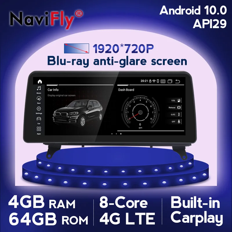

Navifly 12.3inch Android 9 4GB 64GB Car Multimedia Player GPS Navigation For BMW X5 F15 X6 F16 2014 -2017 NBT System Carplay IPS