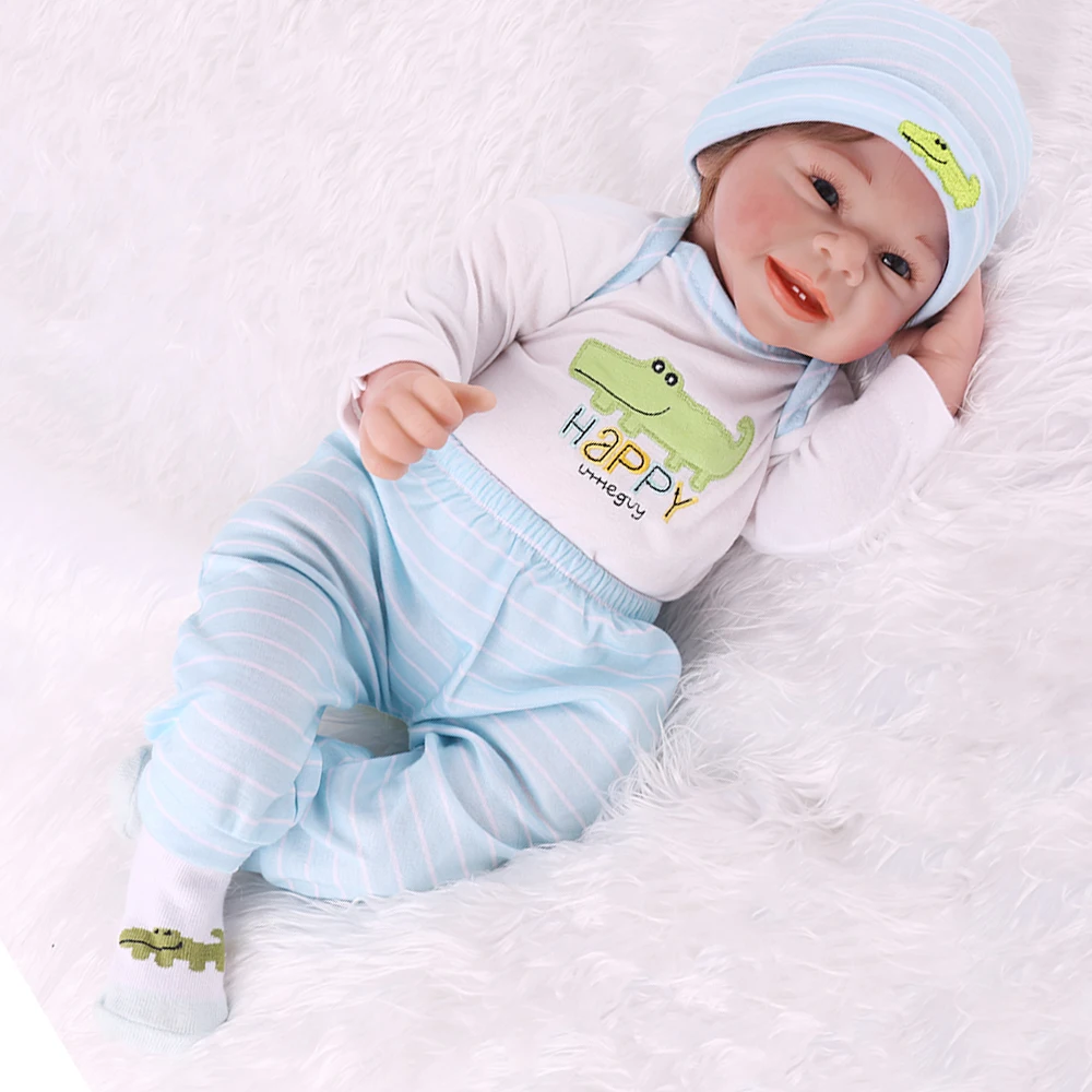 55 см мягкая Настоящее сенсорный силиконовые boneca bebes реборн силиконовая