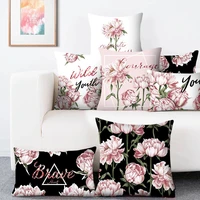 retro european style pillow flower plant pillowcase sofa living room waist pillow cushion office bay window waist pillow