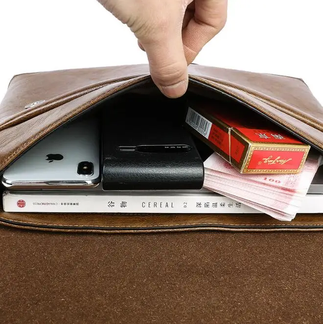 Деловой повседневный кожаный портфель для мужчин многофункциональная сумка на