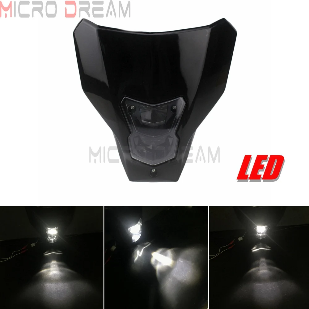 LED Black Внедорожный супермото двойная Спортивная двойная фара налобный фонарь эндуро Кроссовый светодиодный светильник для Honda CRF450L CRF450XR 19-20 Dirt Bike - Цвет: LED Black