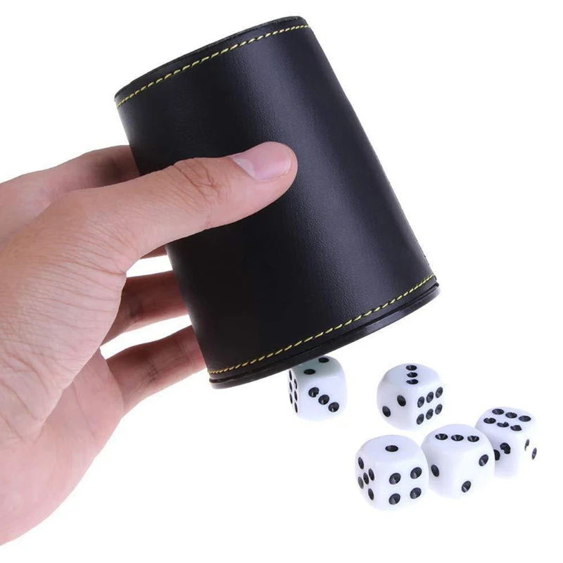 

1 Piece PU Dice Cup Bar KTV Entertainment Dice Cups New Leather Trumpet Flannel High Quality Game Tool Accessary