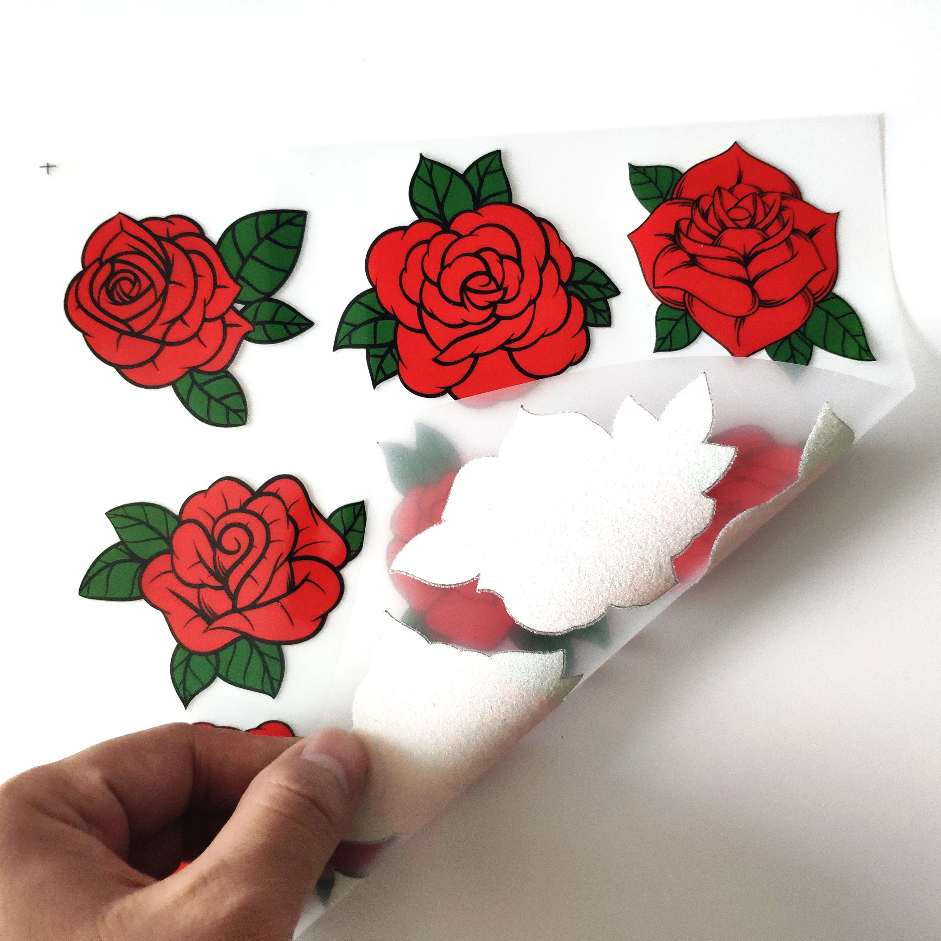 Модные нашивки из ПВХ одежда с принтом в виде множества роз термопечать футболки