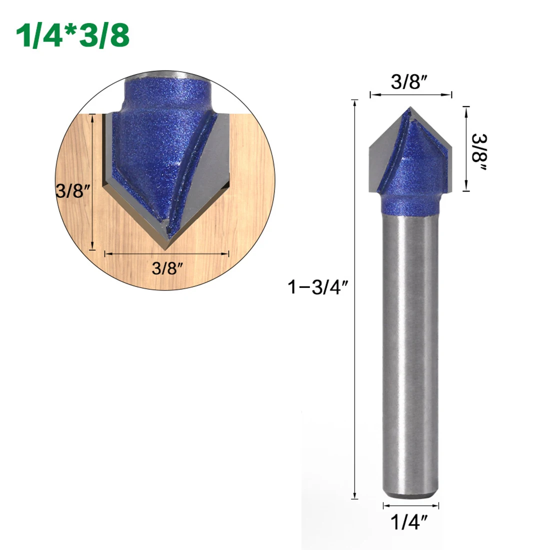 

Double-edged Drill Bit 3D engraving 4pcs 1/4'' Steel 90° Degree Engraver