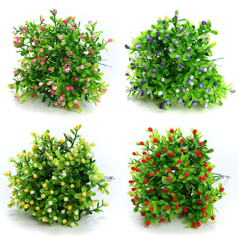 

Mini Simulation Fake Flower Green Plant Potted Decorative Plant Small Plastic Flower Single Milan Grain
