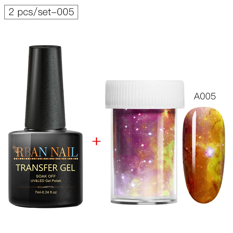 RBAN NAIL 7 мл клей для ногтей для переноса фольги Набор наклеек для ногтей Фольга клей лак гель переводная наклейка лак для ногтей гель маникюр - Цвет: EEZH07549