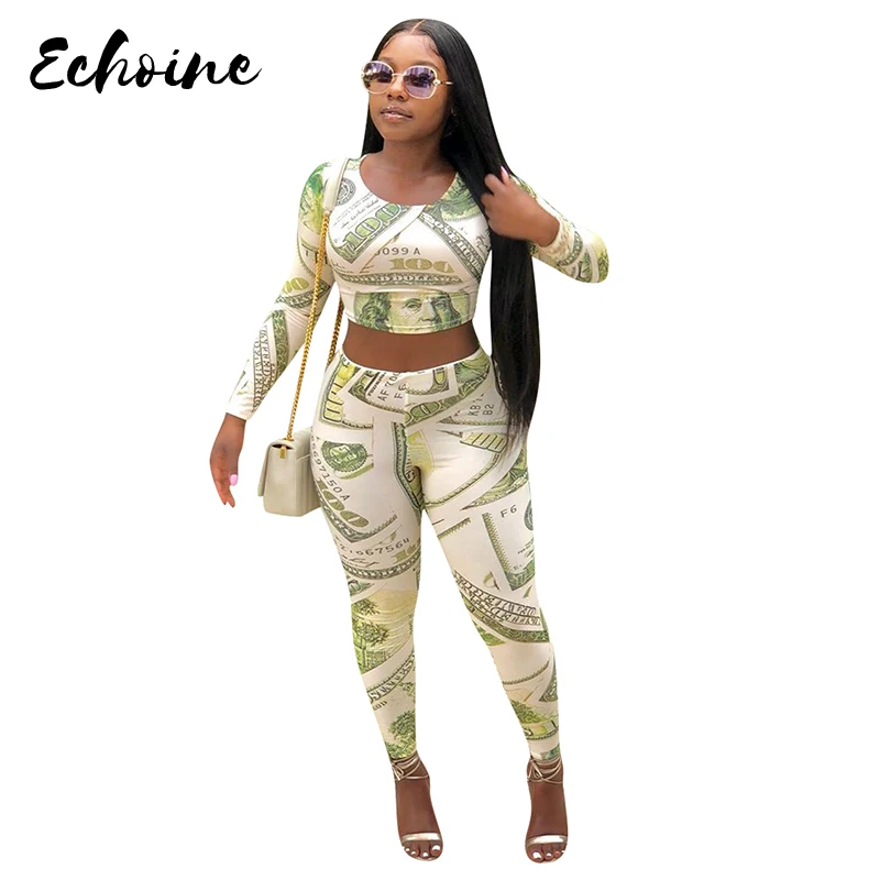 Женский комплект из 2 предметов облегающий кроп-Топ с длинным рукавом и брюки