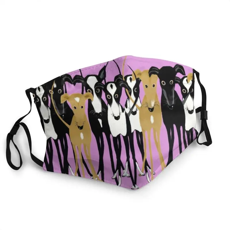

Greyhound Dog Gathering Mouth Face Mask Adult Whippet Sighthound Puppy Mask Women Anti Haze Dust Protection Respirator Muffle