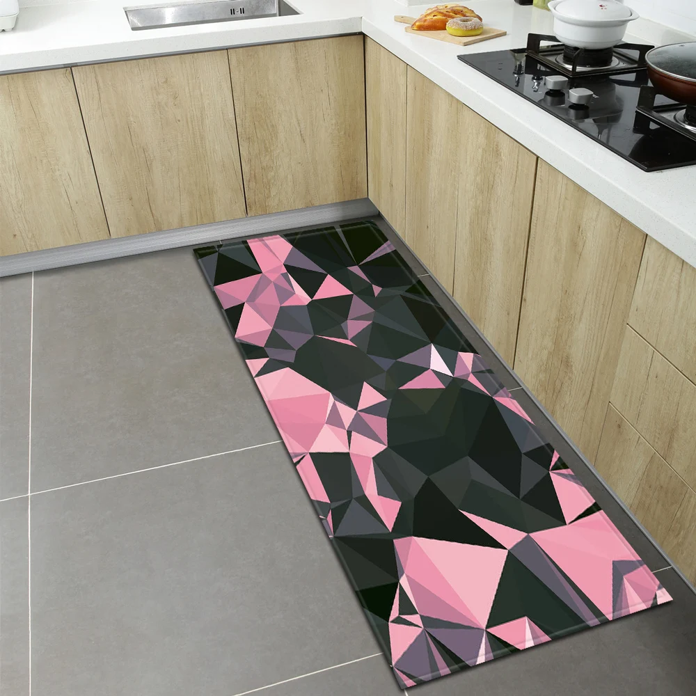 

Entrance Doormat Kitchen Mat Children Floor Bedroom Anti-Slip Rug 3D Geometry Pattern Bathroom Balcony Hallway Decoration Carpet