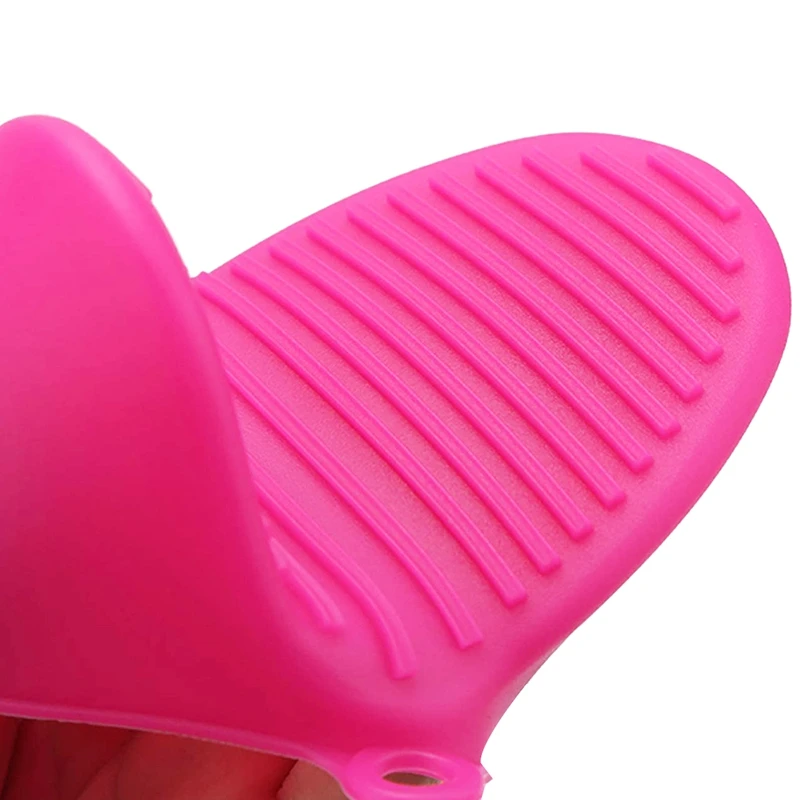 

2 Pairs Oven Gloves Silicone Heat Resistant Cooking Pinch Mitts Potholder for Kitchen Cooking & Baking,Green+Rose Red