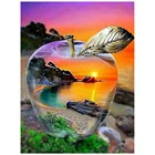 Алмазная 5D картина сделай сам, полноразмернаякруглая вышивка с пейзажем в яблоке, ручная работа, украшение для дома, мозаика, творческое искусство