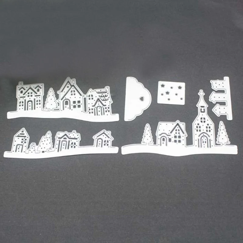 Набор рождественских домиков металлические штампы для рождественской елки