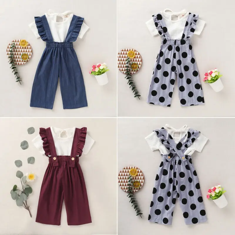 Детская летняя одежда 2 шт. хлопковая и льняная для маленьких девочек футболка с