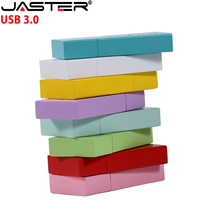 USB флеш накопитель JASTER Деревянный Цветной с логотипом на 3 0 8 64 Гб|USB