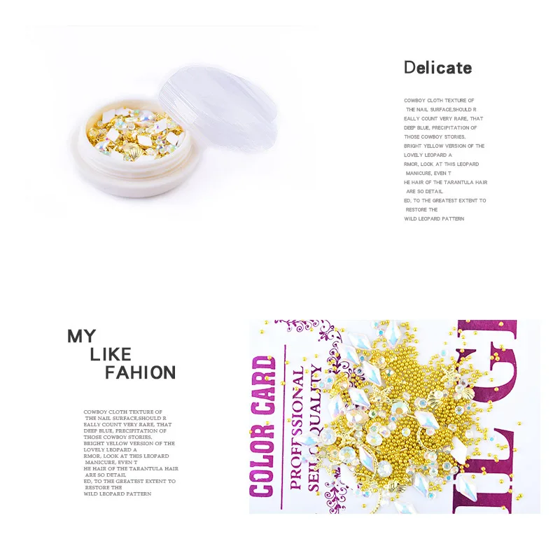 1 коробка 3D металлические украшения для ногтей жемчужные камни смешанный дизайн