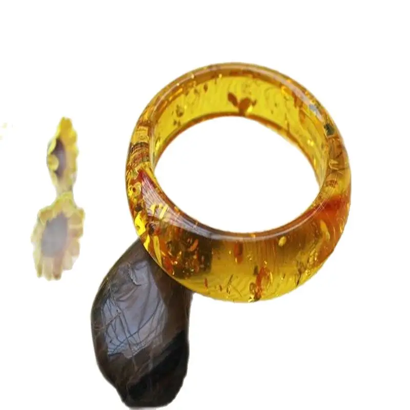 Натуральный янтарь пчелиный воск цветок янтарный браслет Модный женский кольцо |