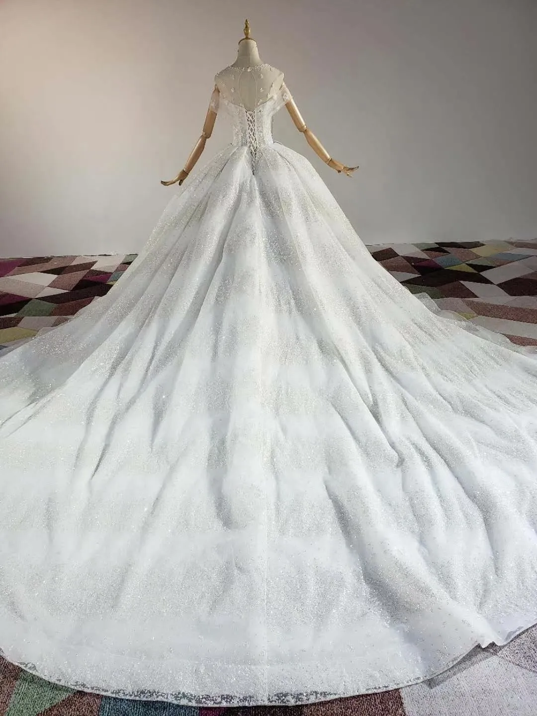 

Arabic Luxury Beaded Lace Wedding Dress Vestidos De Novia 2021 Sparkle Wedding Bridal Gowns Robe De Mariee Mariage