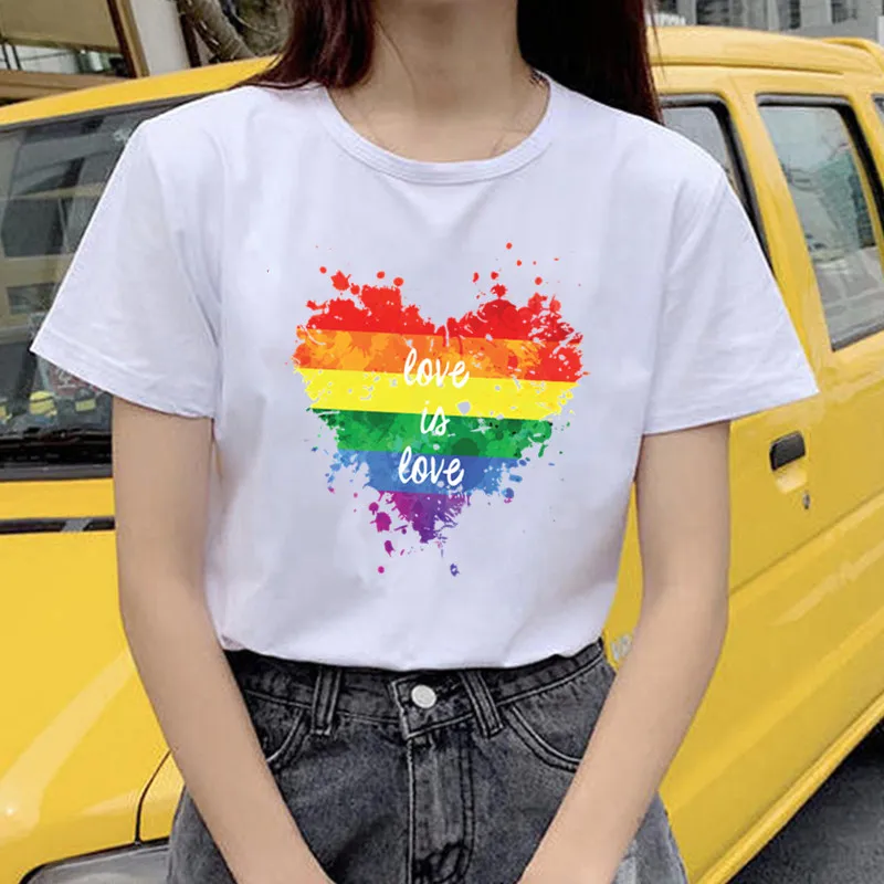 Kawaii ЛГБТ Футболка Love Wins Is Bisexual лесбиянок геев Радужный женский топ футболка