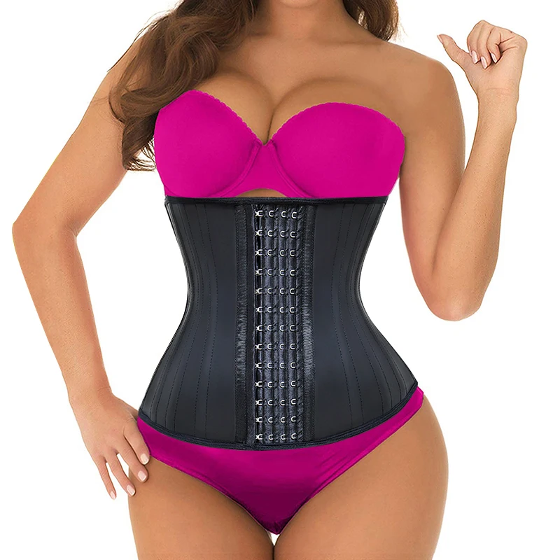

Burvogue Latex 9-25 Steel Boned Waist Control Corset Underbust Waist Cincher Sexy Corsets and Bustiers Women Corselet Burlesque