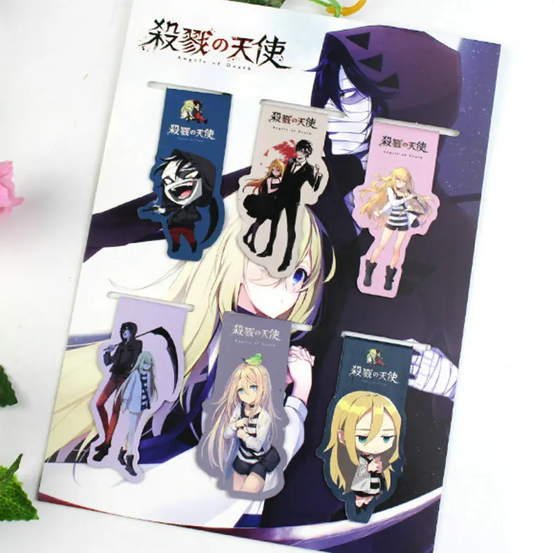 6 шт ангелов смерти аниме магнитная закладка для книги из мультфильма Закладка