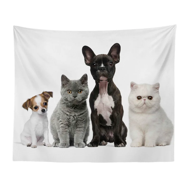 Тканевый задний фон гобелен настенный Cutu животное кошка и собака спальня