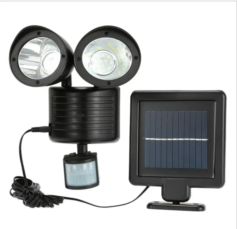 22 LED Solar Light Double Head Human Body Motion Sensor Lamp Outdoor Waterproof Pathway Emergency Spotlight | Освещение