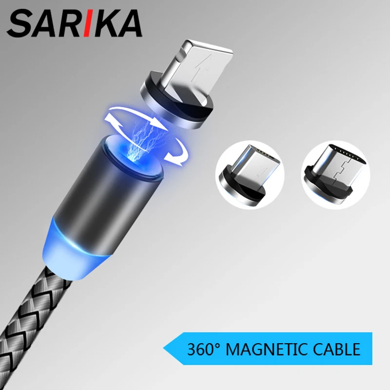 Sarika S03 1 м 2 Магнитный зарядный кабель для iPhone 5 5S 6 S 7 8 Plus X XS XR 11 Pro Max Быстрая зарядка