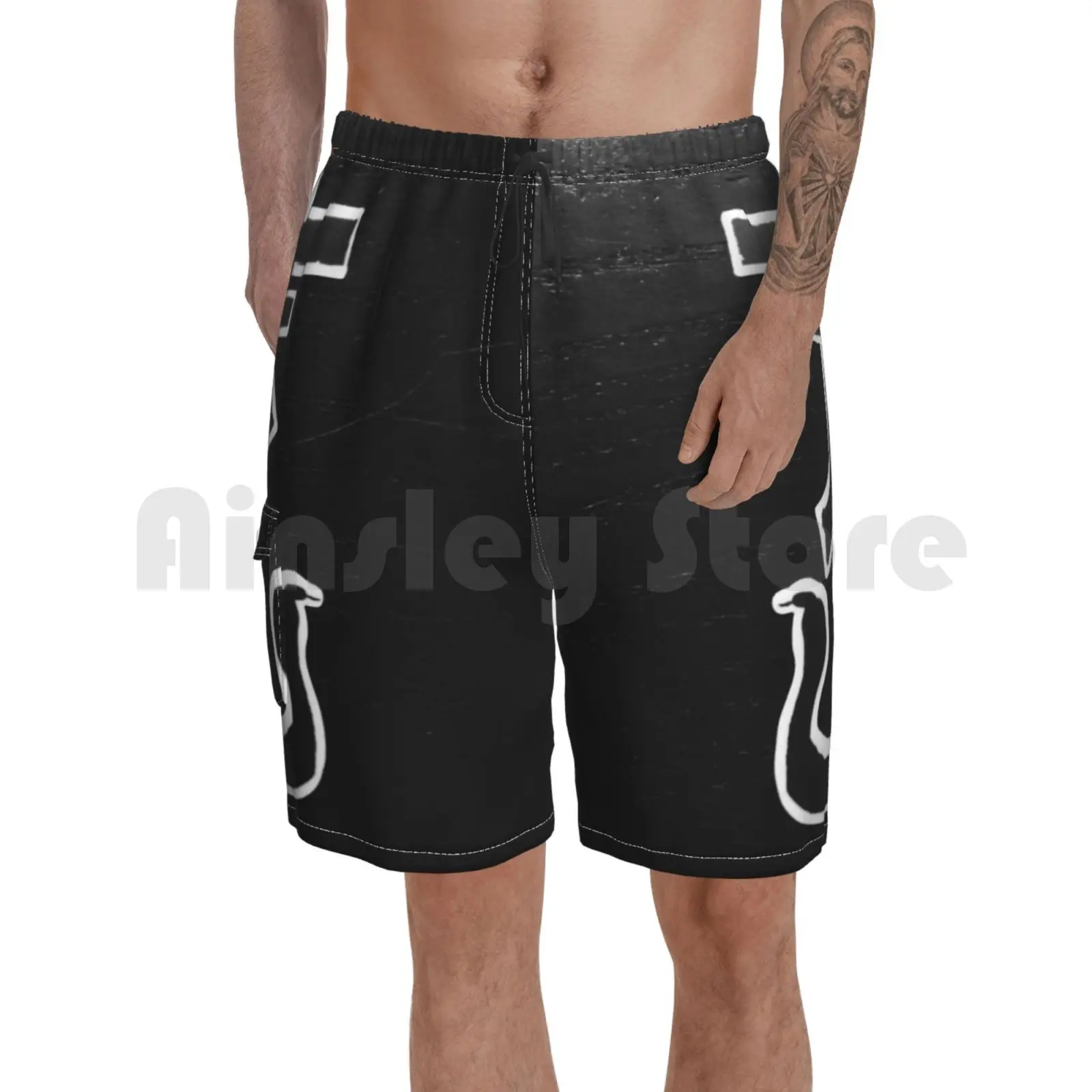 

Айеро логотип Пляжные шорты мужские пляжные шорты Плавание Мужские Шорты для купания Айеро логотип крест символ парашюты Joyriding Frank Mcr