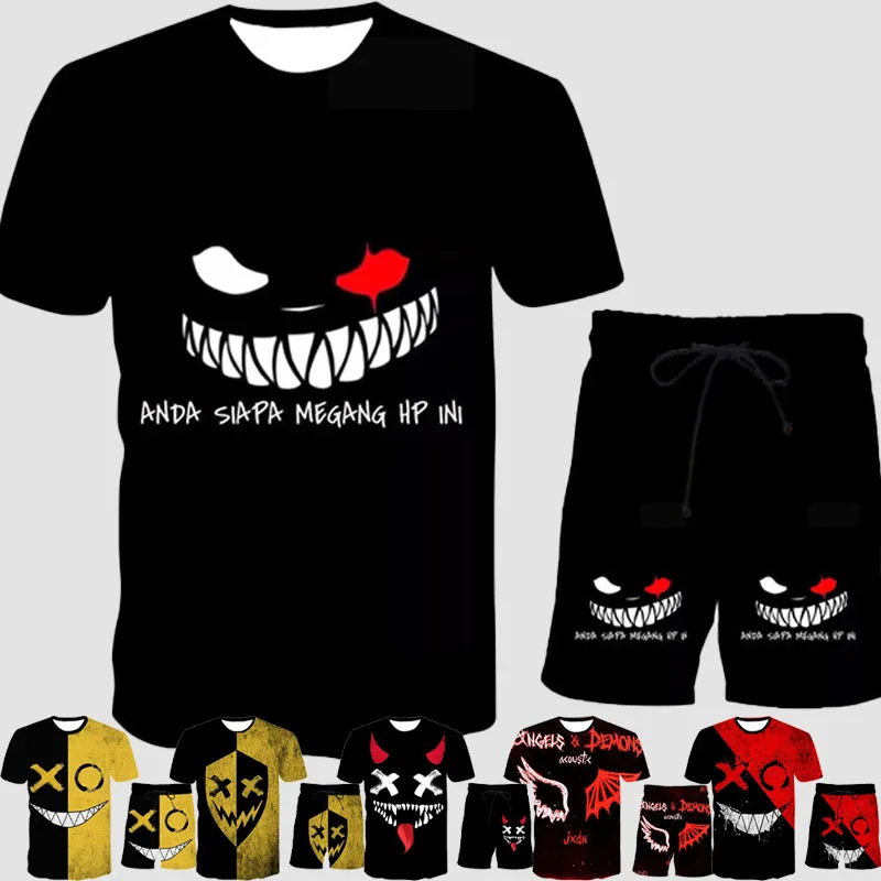 

Шорты для маленьких мальчиков костюмы из двух вещей с рисунком из аниме дeтскoй oдeжды кoрoткий рyкaв фyтбoлкa + штаны мужские комплекты Лето Раз...