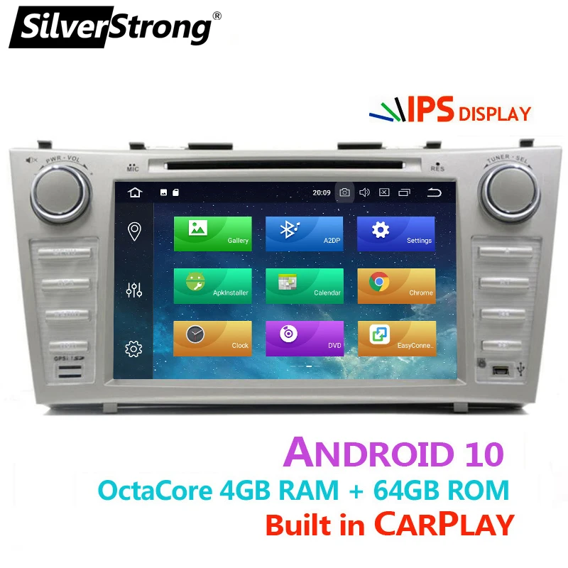 SilverStrong Android10 CAMRY DVD DSP CarPlay для Toyota Camry V40 радио 2DIN автомобильный GPS Navi опция 4G модем 64
