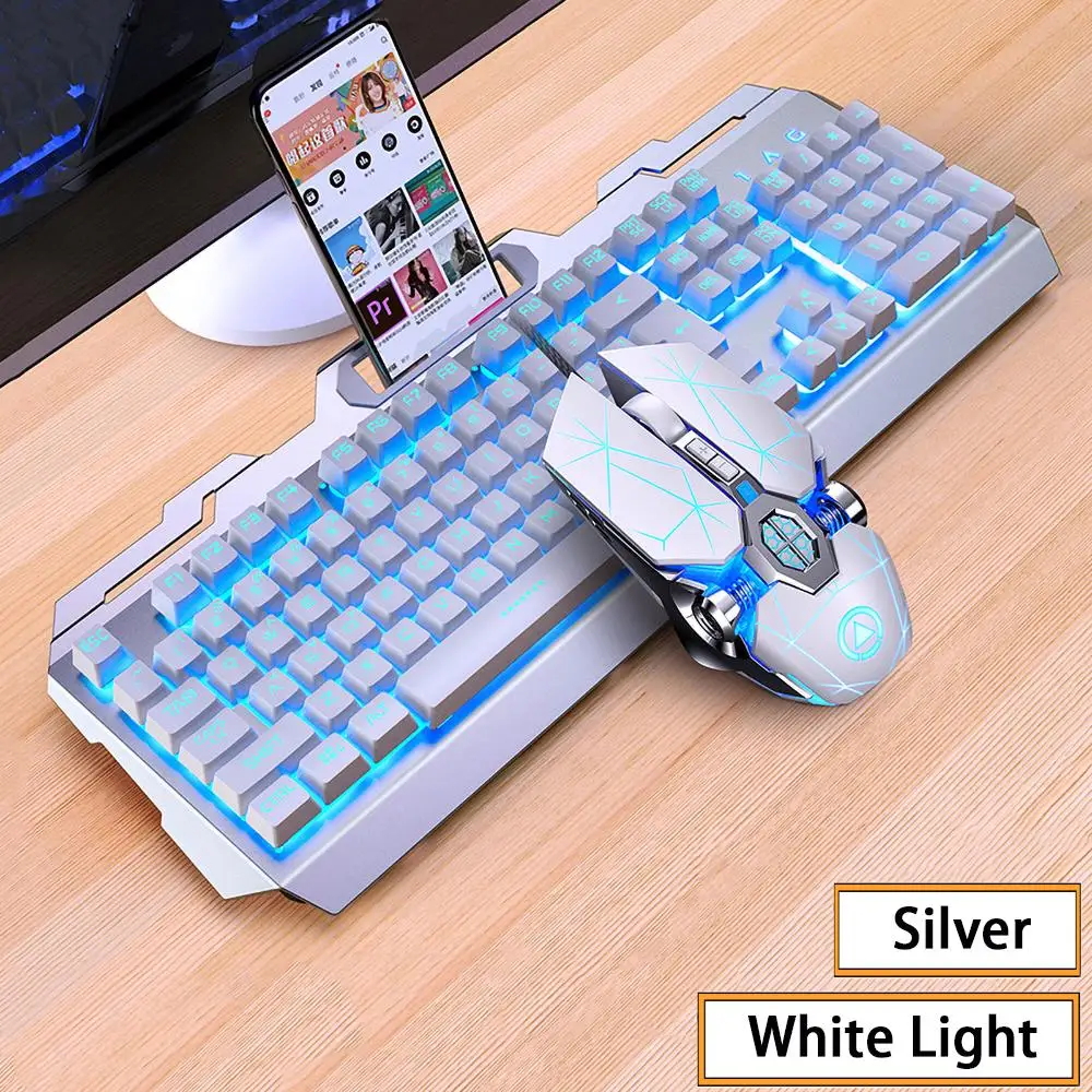 

Gaming Keyboard and Mouse RGB LED Backlit USB 104 Key Wired Mechanical Feeling Keyboard Mice Combos For PC Laptop Office Gamer