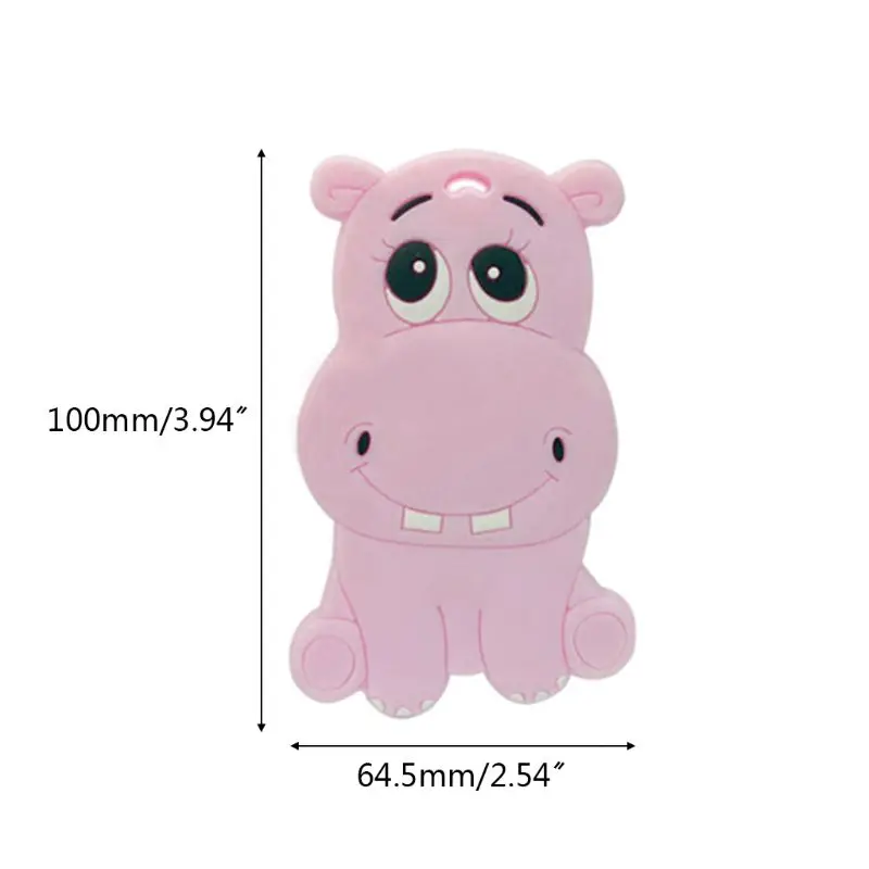 

Baby Cute Cartoon Hippo Teether Silicone Molar Stick Infant Chewing Teething Toy 24BE