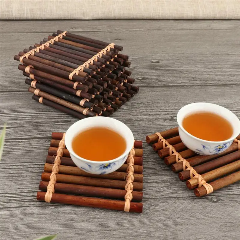 2 шт. подставки для чайных чашек тарелок бамбуковые подстаканники кунг-фу чайный