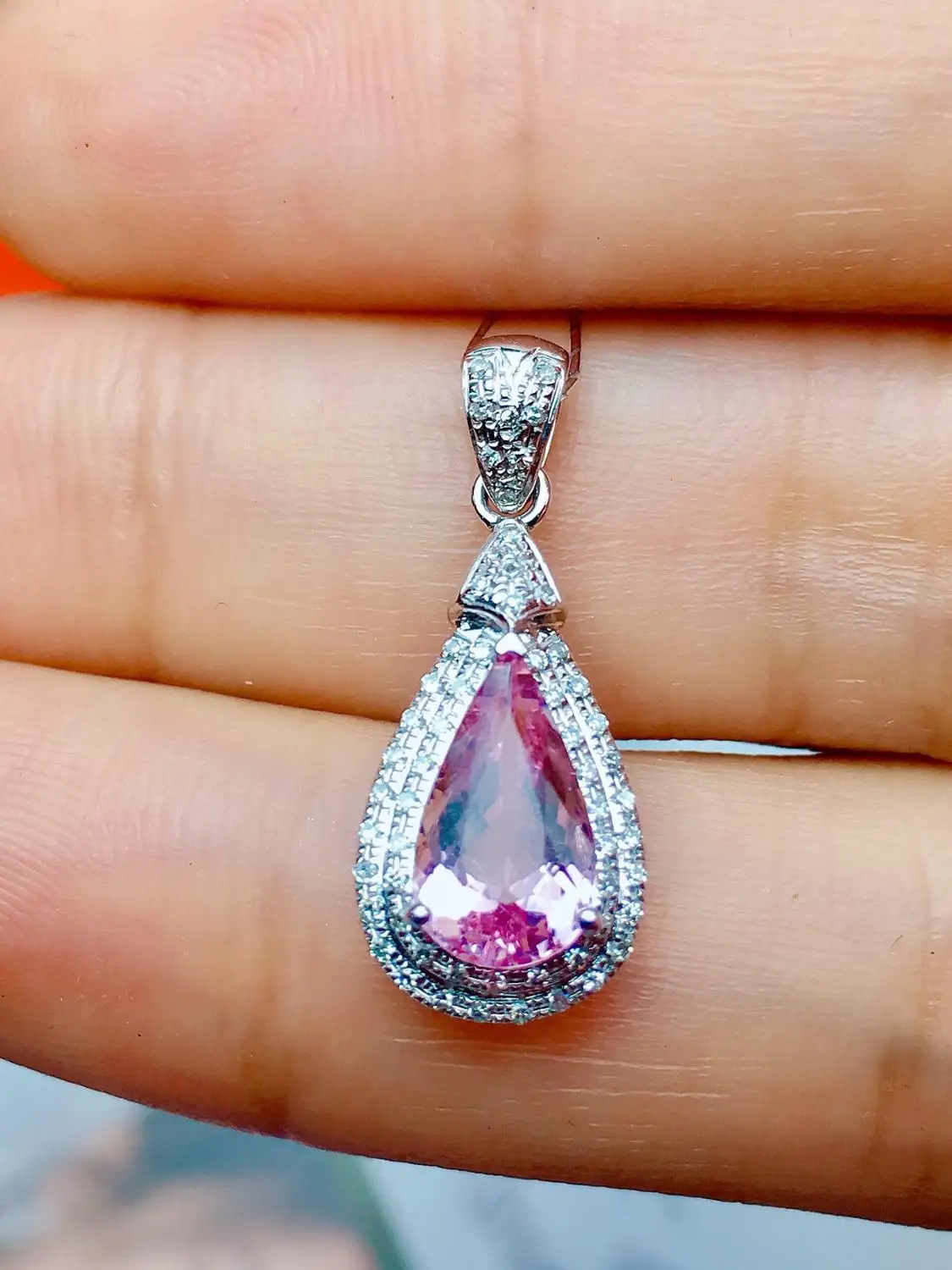 Настоящие хорошие драгоценности чистый 18 K Белый Золотой ювелирный AU750 100%